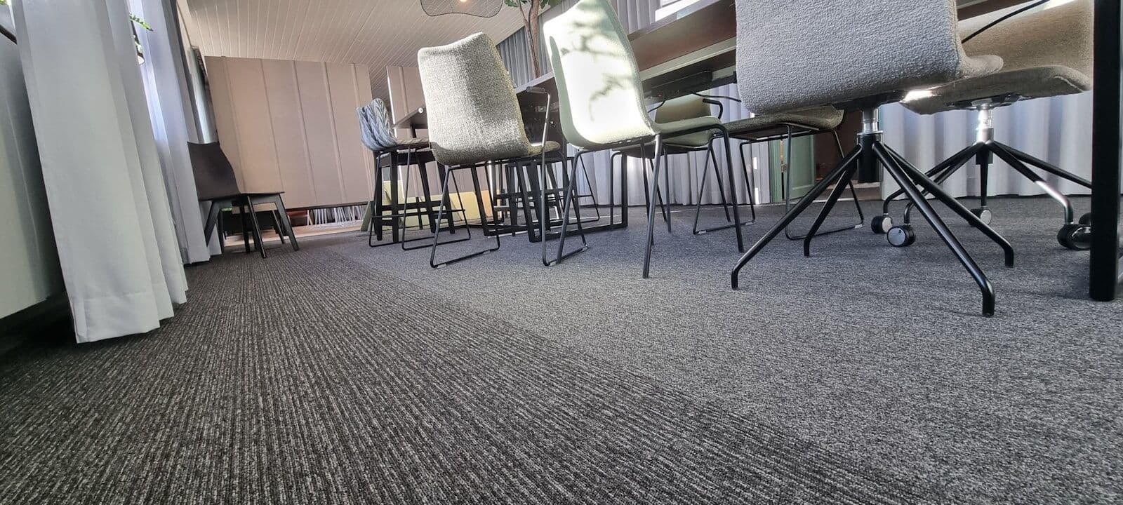 Commercial loop-pile carpet in a pub or office